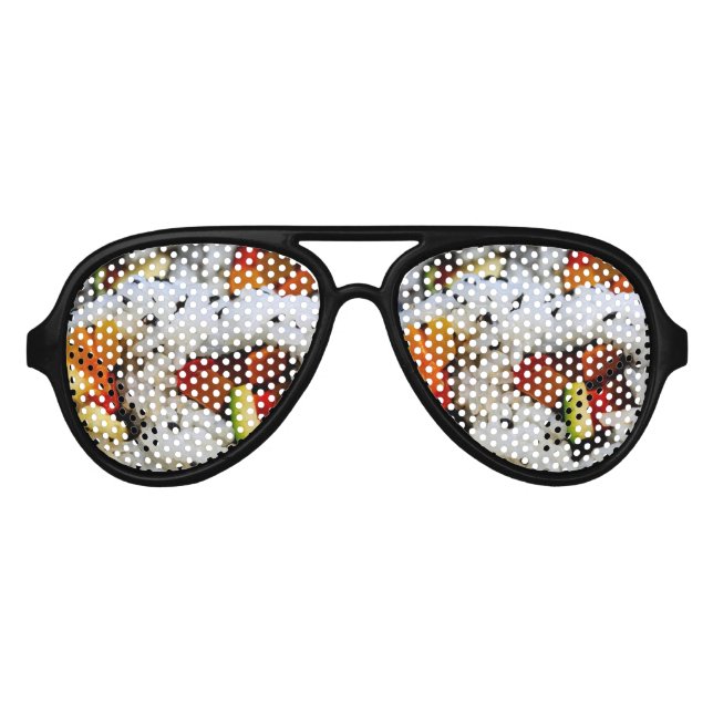 Lunettes De Fête Aviateur California Roll Sushi (Devant)