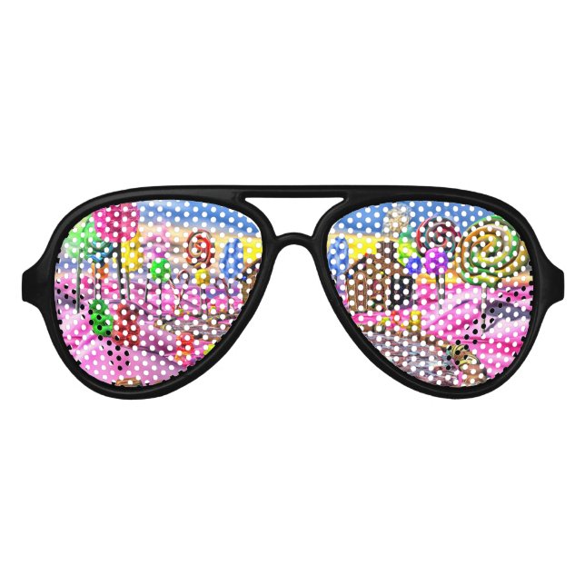 Lunettes De Fête Aviateur Candyland rose (Devant)