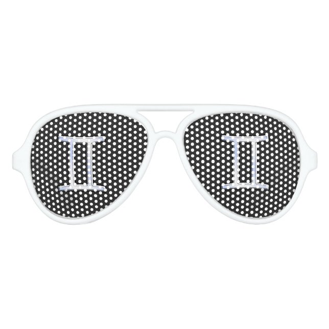 Lunettes De Fête Aviateur Chrome moderne comme Gemini Symbole Zodiac (Devant)