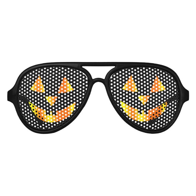 Lunettes De Fête Aviateur Citrouille, halloween (Devant)