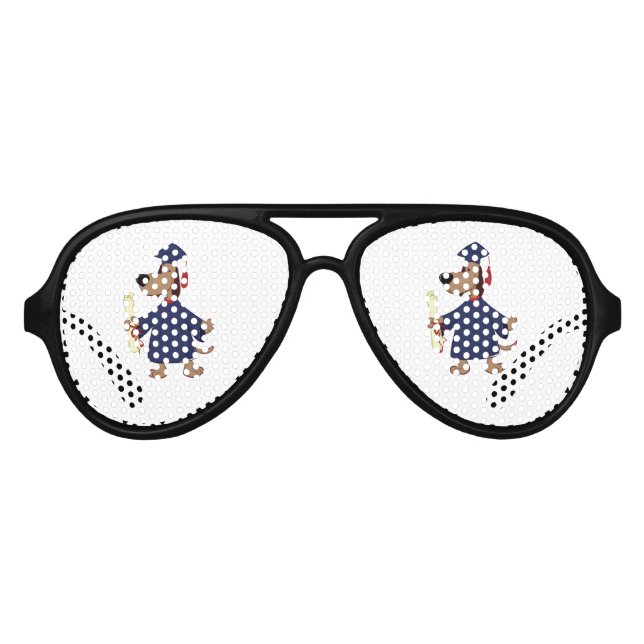Lunettes De Fête Aviateur Clipart de graduation de chien (Devant)