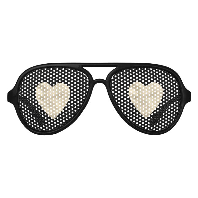 Lunettes De Fête Aviateur Coeurs de glamour d'or (Devant)