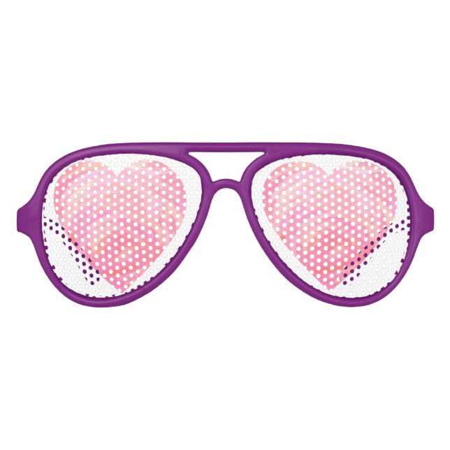Lunettes De Fête Aviateur Coeurs roses (Devant)
