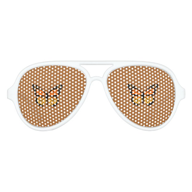 Lunettes De Fête Aviateur Couleurs des papillons monarques (Devant)