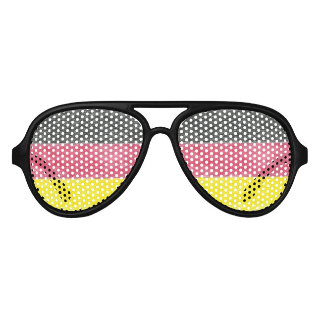 Lunettes De Fête Aviateur Couleurs du drapeau allemand (Devant)