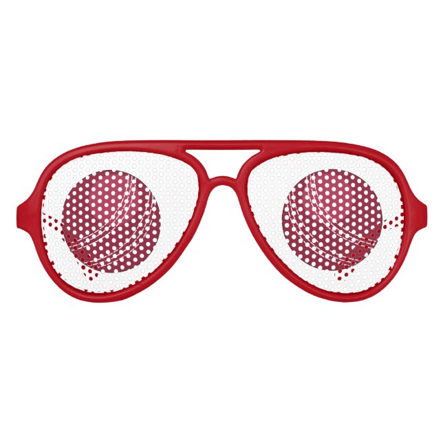 Lunettes De Fête Aviateur Cricket Ball Fun Cricket Party (Devant)