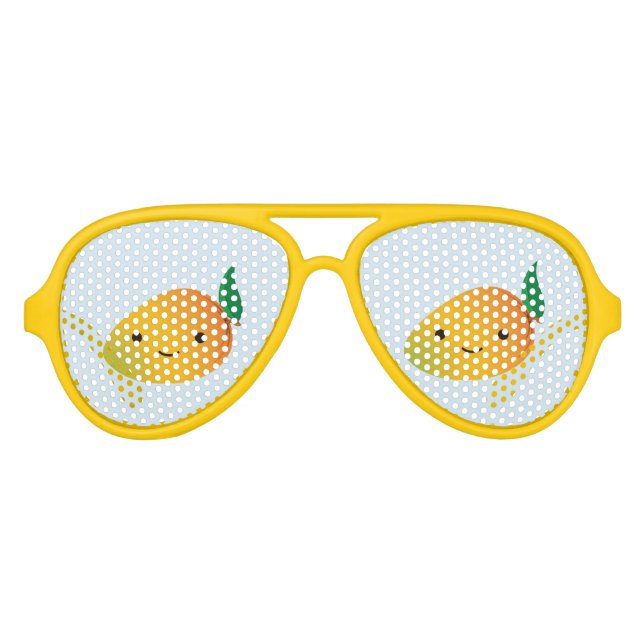 Lunettes De Fête Aviateur Cute Kawaii Mango souriant (Devant)