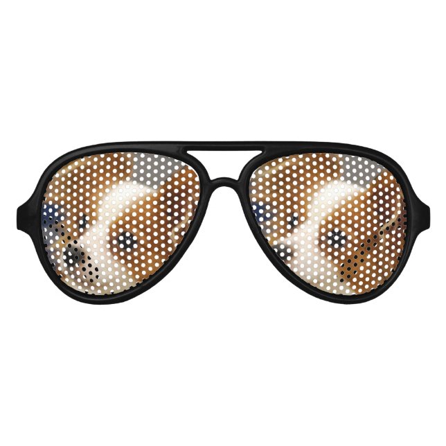Lunettes De Fête Aviateur Cute Papillon Chien (Devant)
