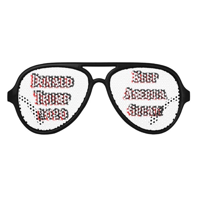 Lunettes De Fête Aviateur Donald Trump 2020 - Gardez l'Amérique grande ! (Devant)