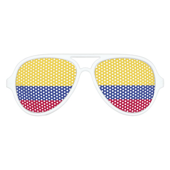 Lunettes De Fête Aviateur Drapeau Colombie (Devant)
