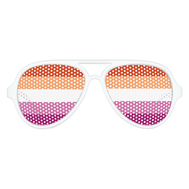 Lunettes De Fête Aviateur Drapeau de la fierté lesbienne (Devant)