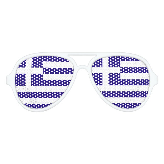 Lunettes De Fête Aviateur Drapeau de la Grèce (Devant)