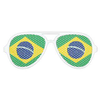 Lunettes De Fête Aviateur Drapeau du Brésil