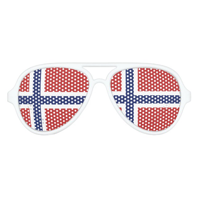 Lunettes De Fête Aviateur Drapeau norvégien (Devant)
