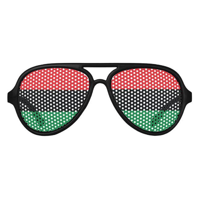 Lunettes De Fête Aviateur Drapeau panafricain (Devant)