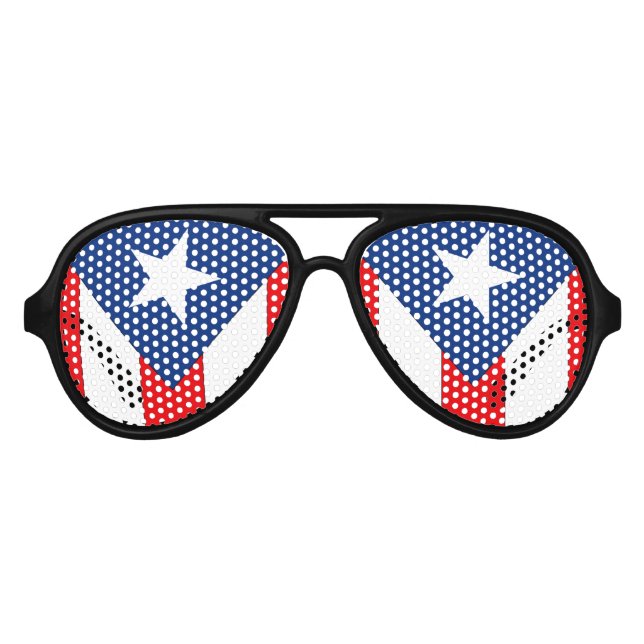 Lunettes De Fête Aviateur Drapeau porto-ricain (Devant)