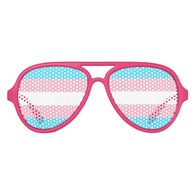 Lunettes De Fête Aviateur Drapeau textuel Transgenre Fierté Conception perso (Devant)