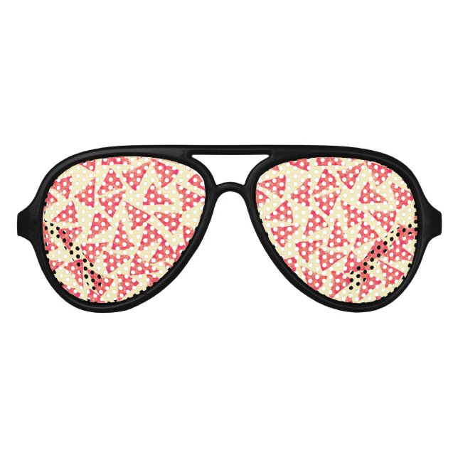 Lunettes De Fête Aviateur Drôle Cool Funky Pizza Motif (Devant)