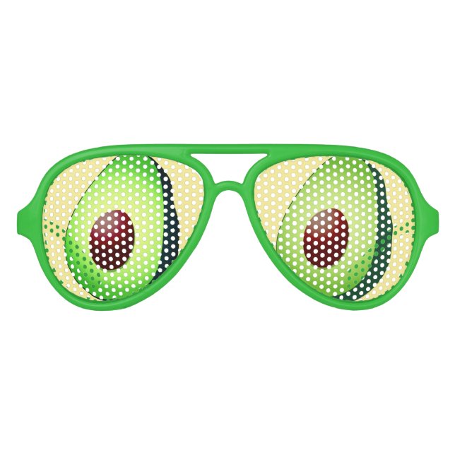 Lunettes De Fête Aviateur Drôle guacamole vert avocat nuances (Devant)