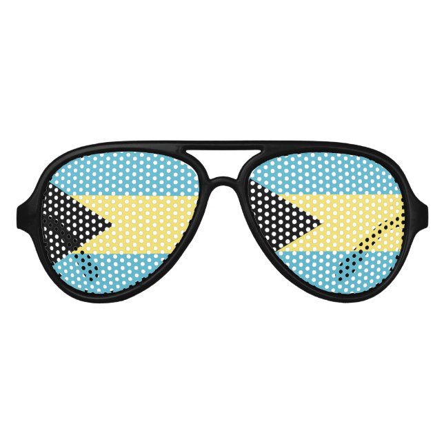 Lunettes De Fête Aviateur Emblème drapeau des Bahamas (Devant)