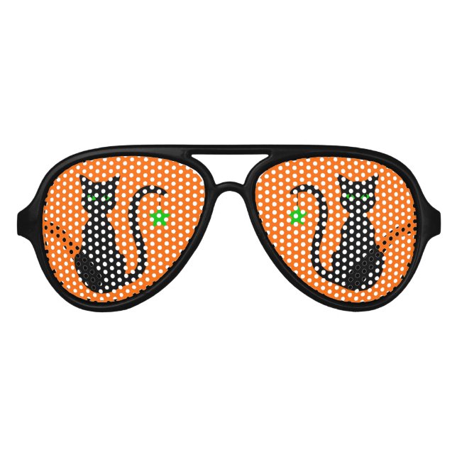 Lunettes De Fête Aviateur Fête des chats noirs (Devant)