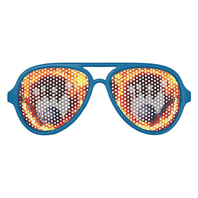 Lunettes De Fête Aviateur Feu de Bowling amusant (Devant)