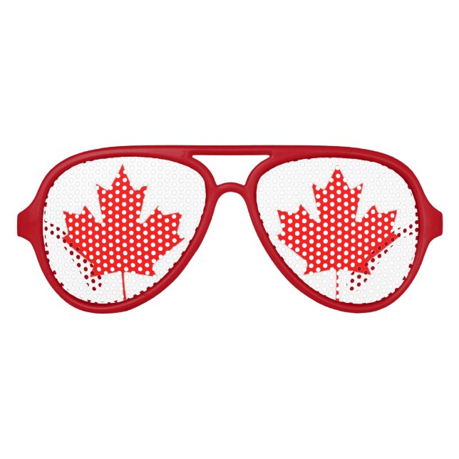 LUNETTES DE FÊTE AVIATEUR FEUILLE MAPLE DU CANADA (Devant)