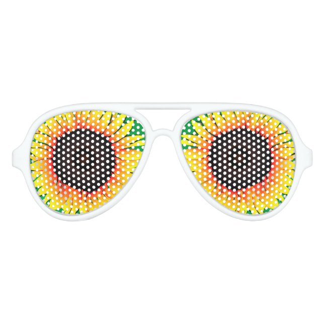 Lunettes De Fête Aviateur Fleurs de soleil Art (Devant)