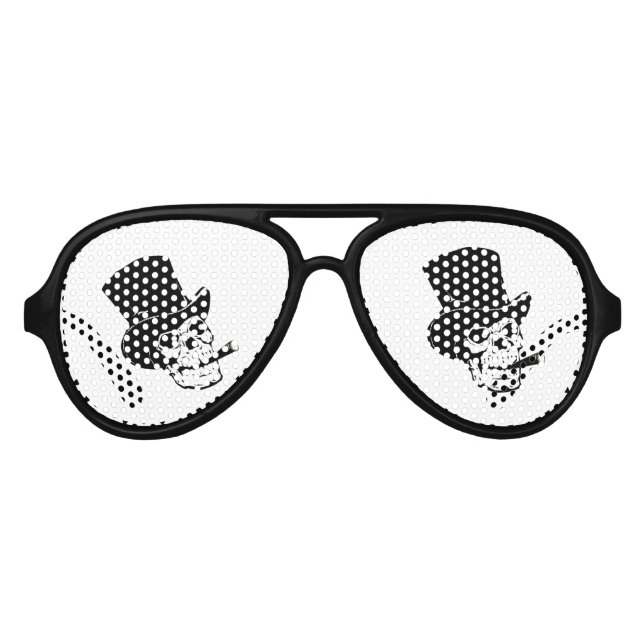 LUNETTES DE FÊTE AVIATEUR FUNNY EMOJI. FUMÉE JUDICIAIRE AVEC UN CASQUETTE (Devant)