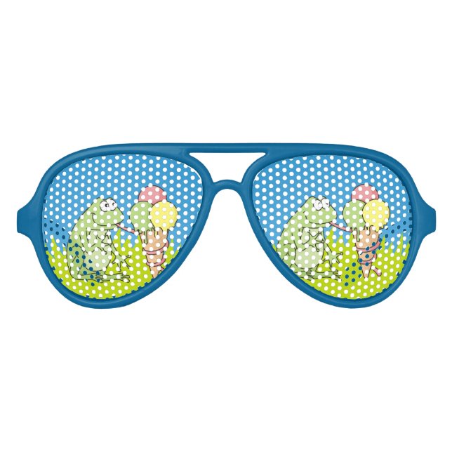 Lunettes De Fête Aviateur Grenouille à crème glacée (Devant)