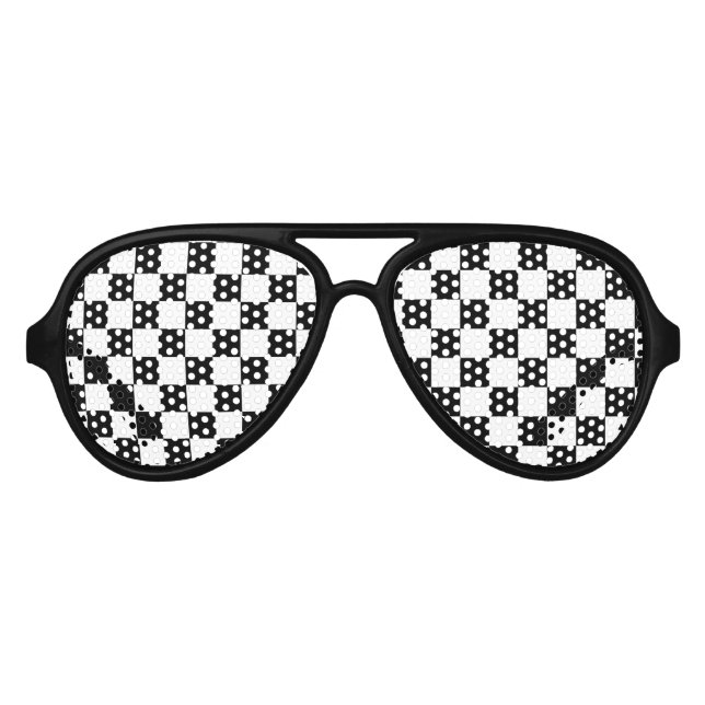 Lunettes De Fête Aviateur Indicateur À damiers (Devant)