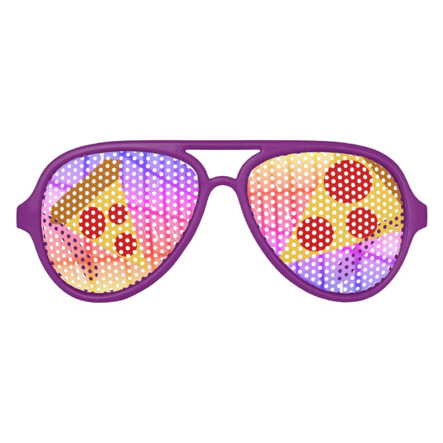 Lunettes De Fête Aviateur Jolie pizza (Devant)
