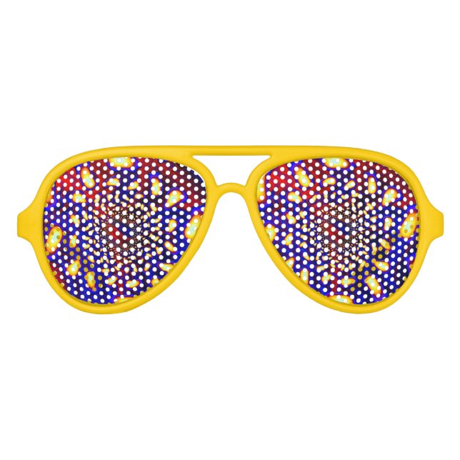 Lunettes De Fête Aviateur KaleidoBerries Psychédélique Verre fondu Fractal (Devant)