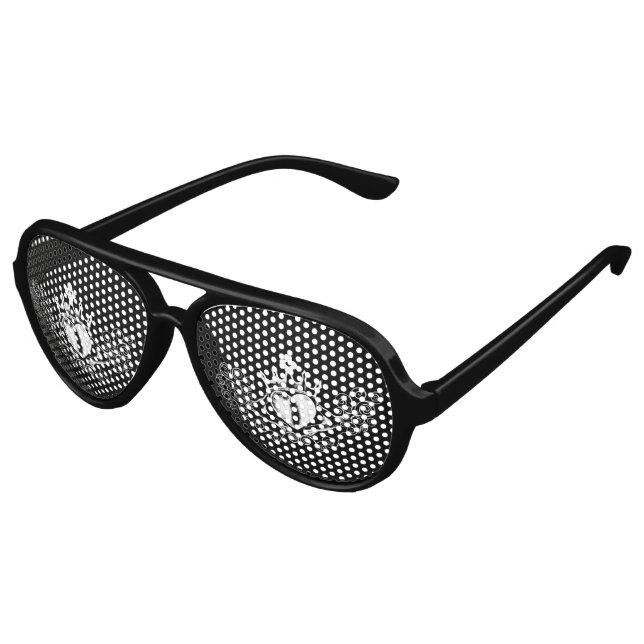 Lunettes De Fête Aviateur Le Claddagh (blanc) (Angle)