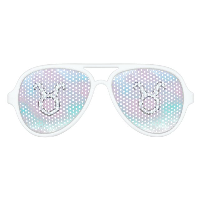 Lunettes De Fête Aviateur Mère de style perle Taurus Zodiac Horoscope (Devant)