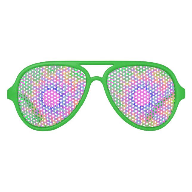 Lunettes De Fête Aviateur Neon Rainbow Sunburst (Devant)