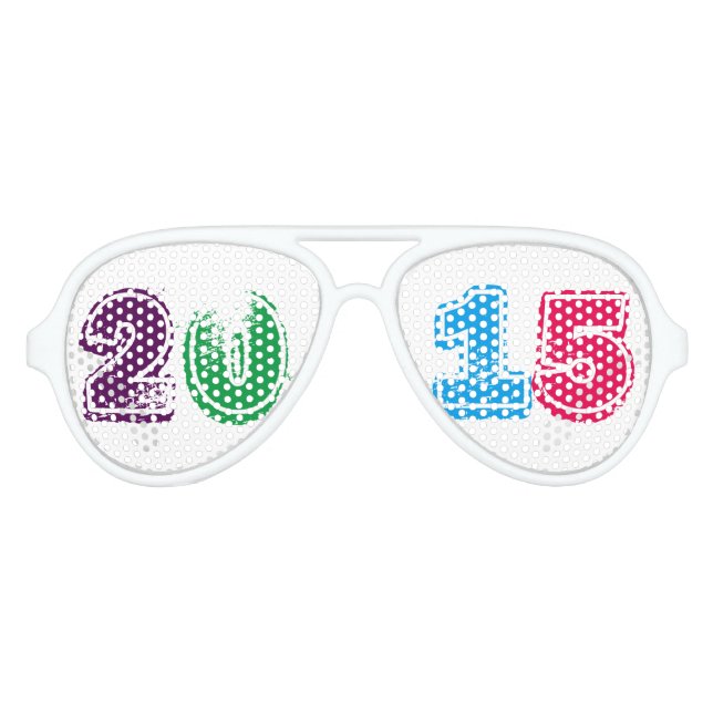 Lunettes De Fête Aviateur Nouvel An 2015 multicolore (Devant)
