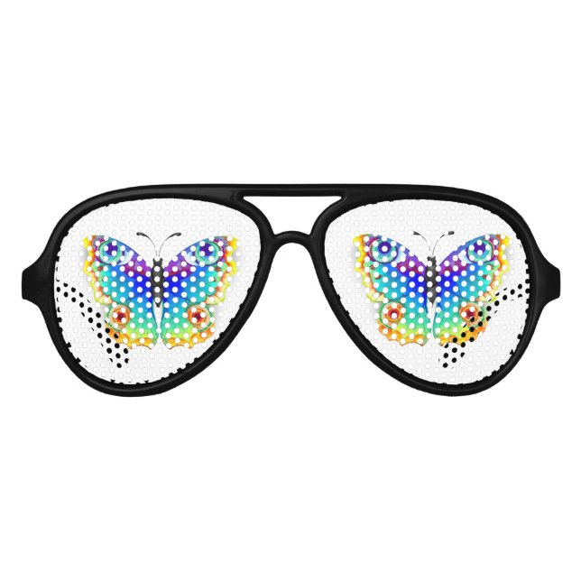Lunettes De Fête Aviateur Oeil de paon arc-en-ciel (Devant)