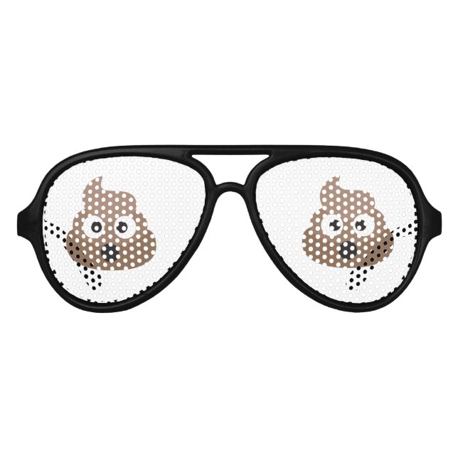 Lunettes De Fête Aviateur Oh Poo Emoji (Devant)