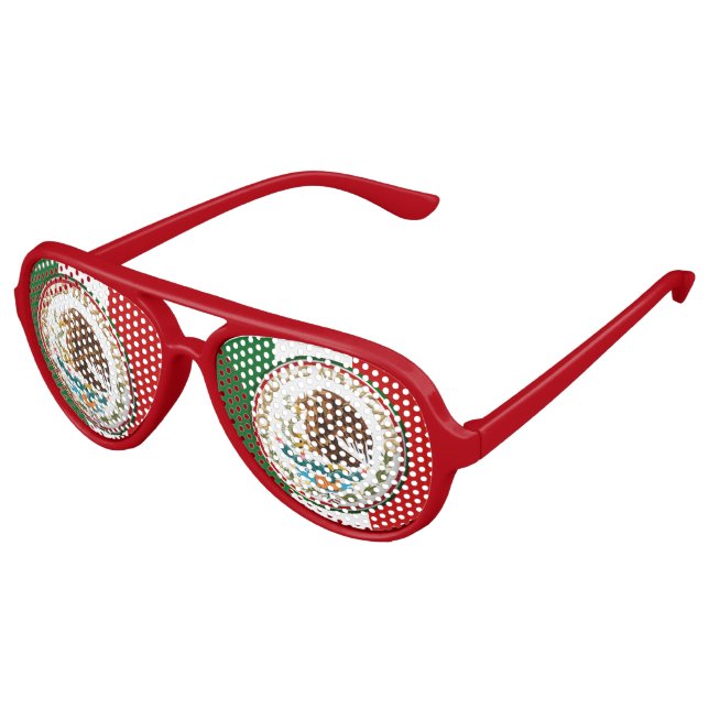 Lunettes De Fête Aviateur Orgullo Mexicano (aigle du drapeau mexicain) (Angle)