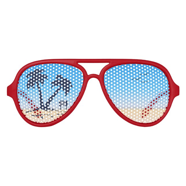 Lunettes De Fête Aviateur Palmiers de plage (Devant)