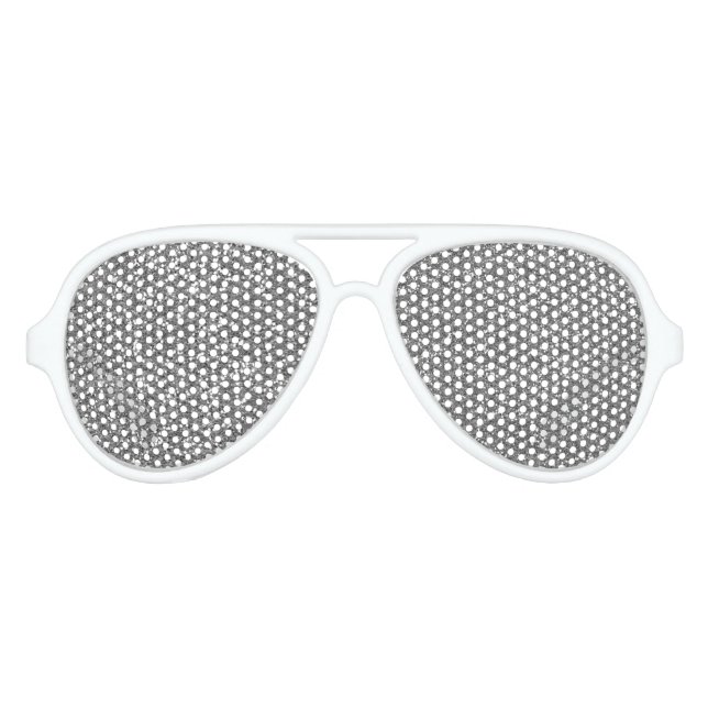 Lunettes De Fête Aviateur Parties scintillant Argent Faux (Devant)