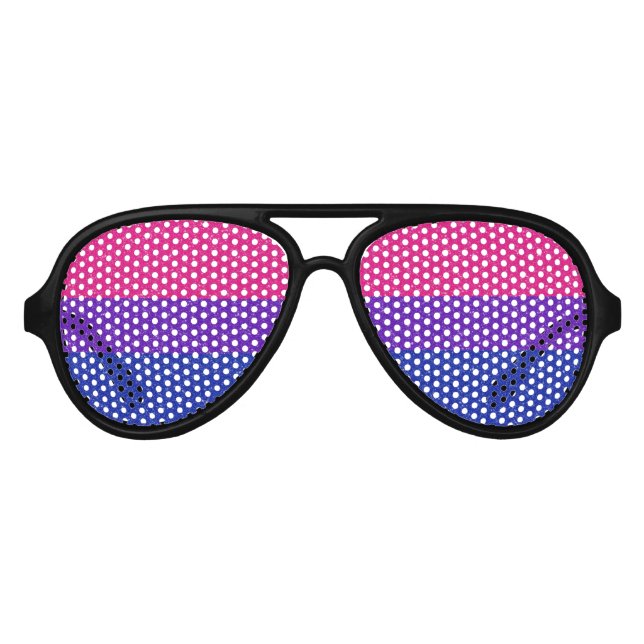Lunettes De Fête Aviateur Parties scintillant Faux Bisexual Pride Arrière -  (Devant)