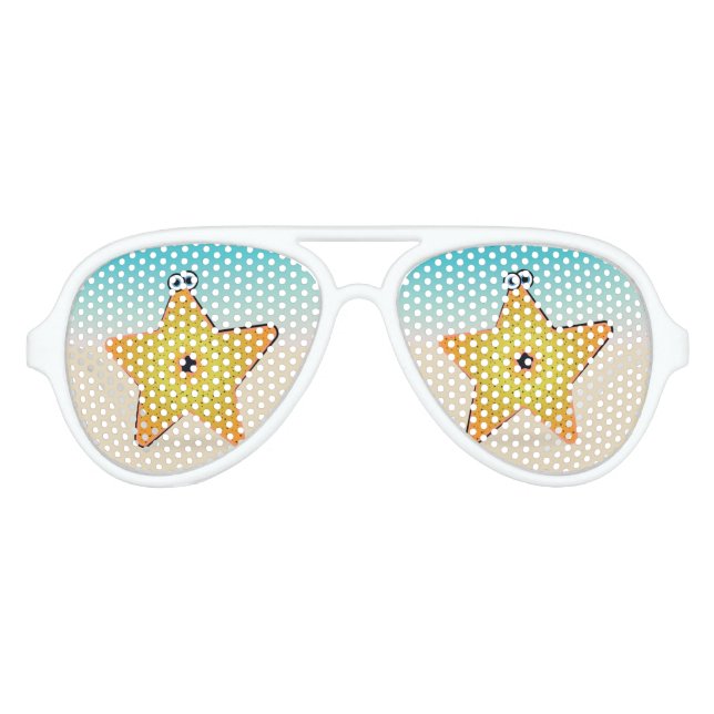 Lunettes De Fête Aviateur Plage de sable de Starfish (Devant)