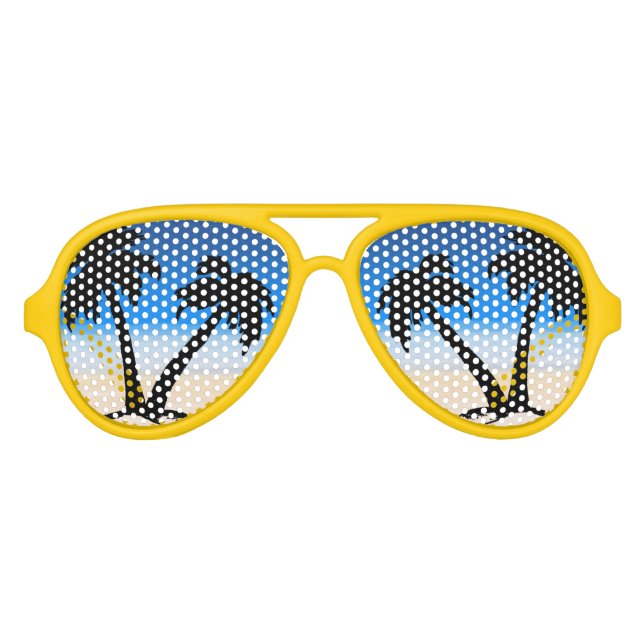 Lunettes De Fête Aviateur Plage Palmiers Midnight Blue (Devant)