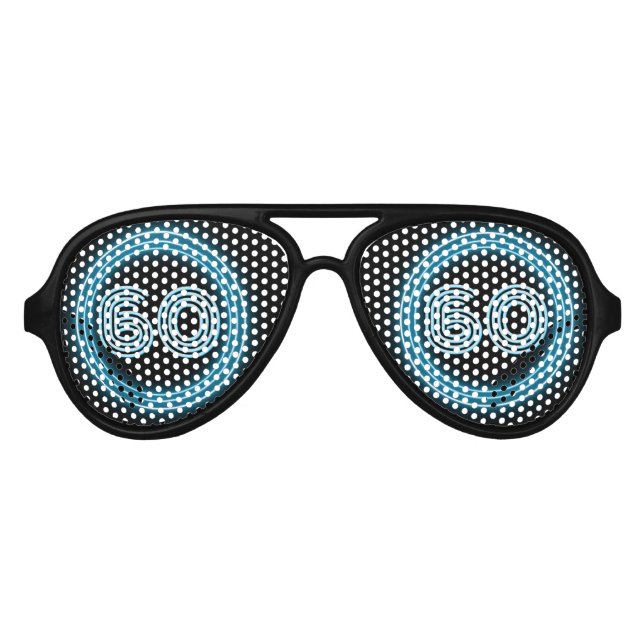 Lunettes De Fête Aviateur Retro 60e / coutume d'âge bleu hippodrome (Devant)