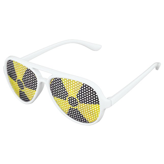 Lunettes De Fête Aviateur Signal d'avertissement radioactif | Cool Grunge (Angle)