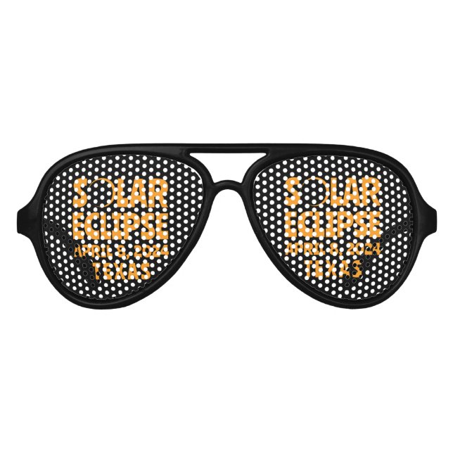 Lunettes De Fête Aviateur Solar Eclipse 2024 Texas (Devant)