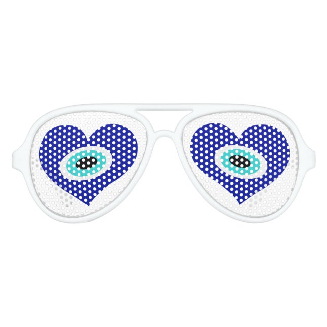 Lunettes De Fête Aviateur Symbole des yeux du mal du coeur (Devant)