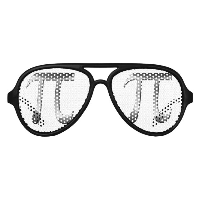 Lunettes De Fête Aviateur Symbole Pi Argent brillant (Devant)